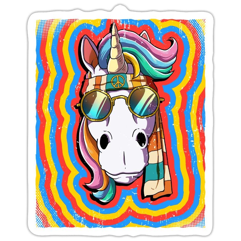 Hippie Einhorn Psychedelisch Trippy