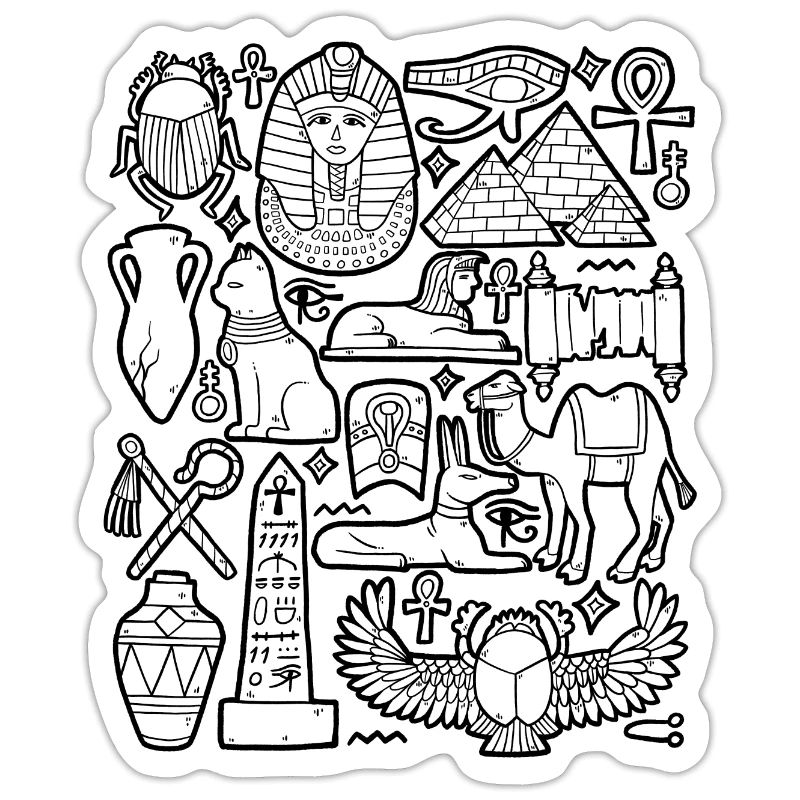 Egypte Doodles Pyramide Pharaon Sphinx Le Caire