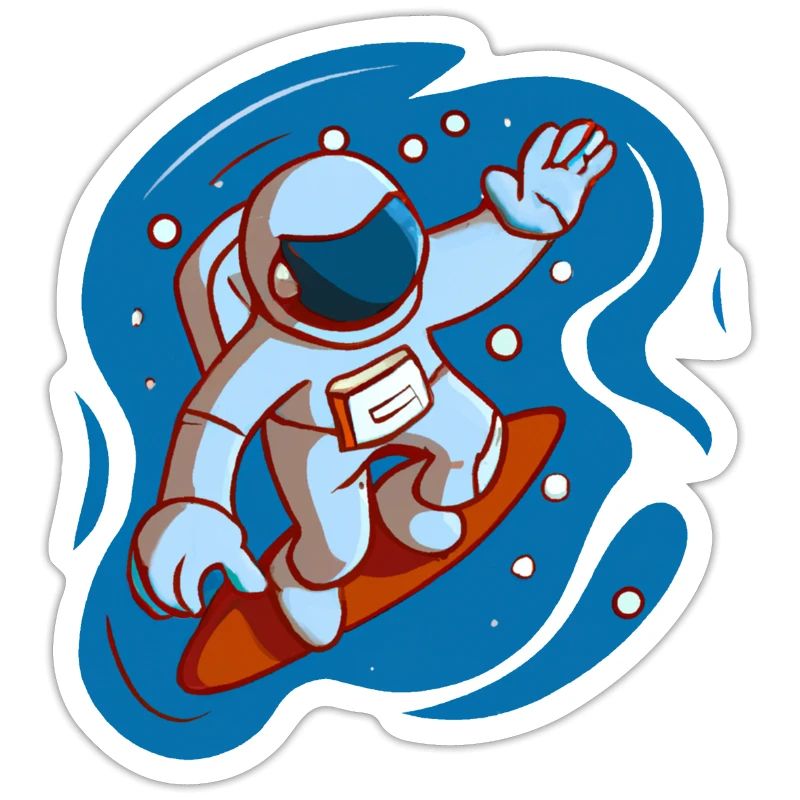 astronaute surf dans l'espace