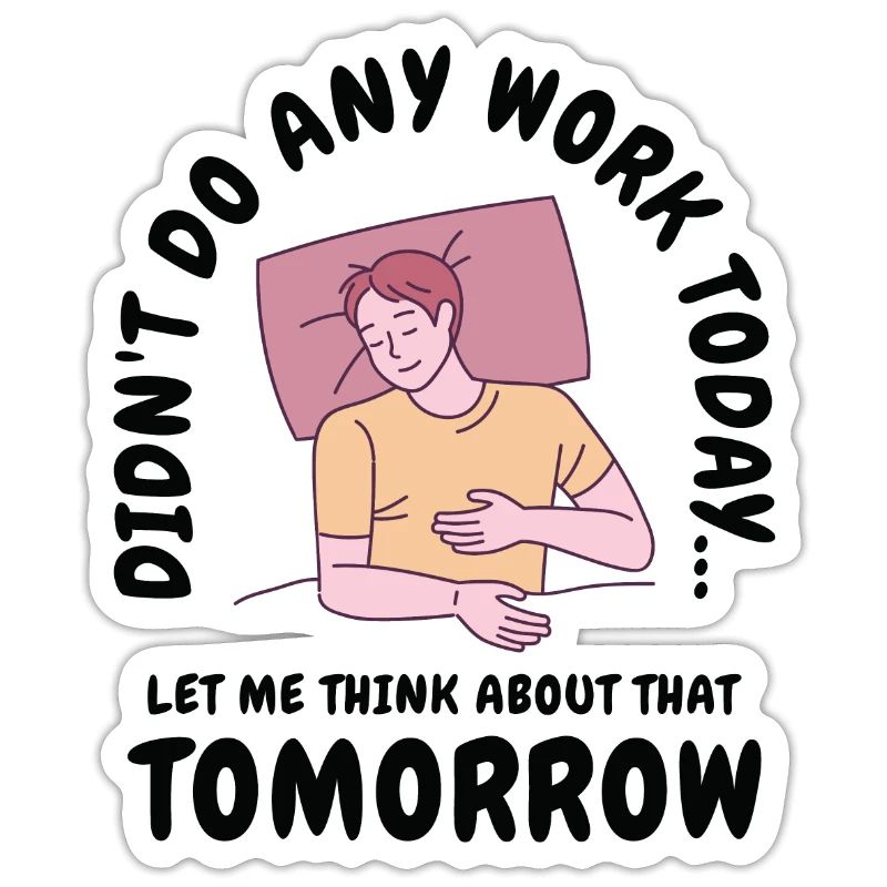 Procrastinator Work Sleeping Line Art Dessin