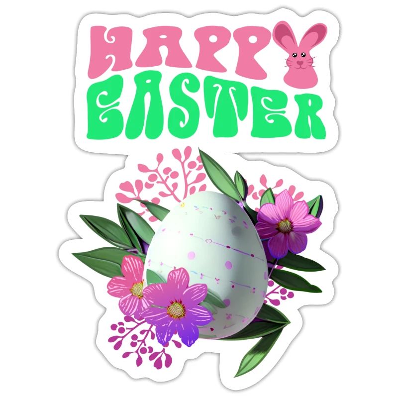 Happy Easter Flowers Easter Egg