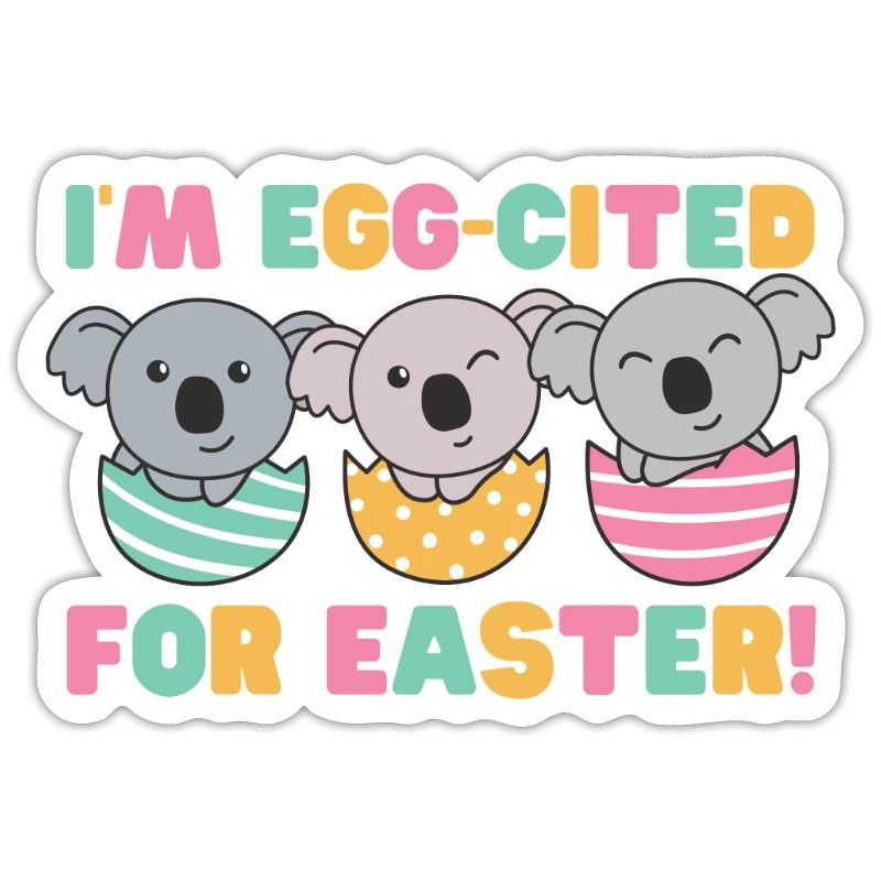 sweet koalas for Easter with Easter eggs koala