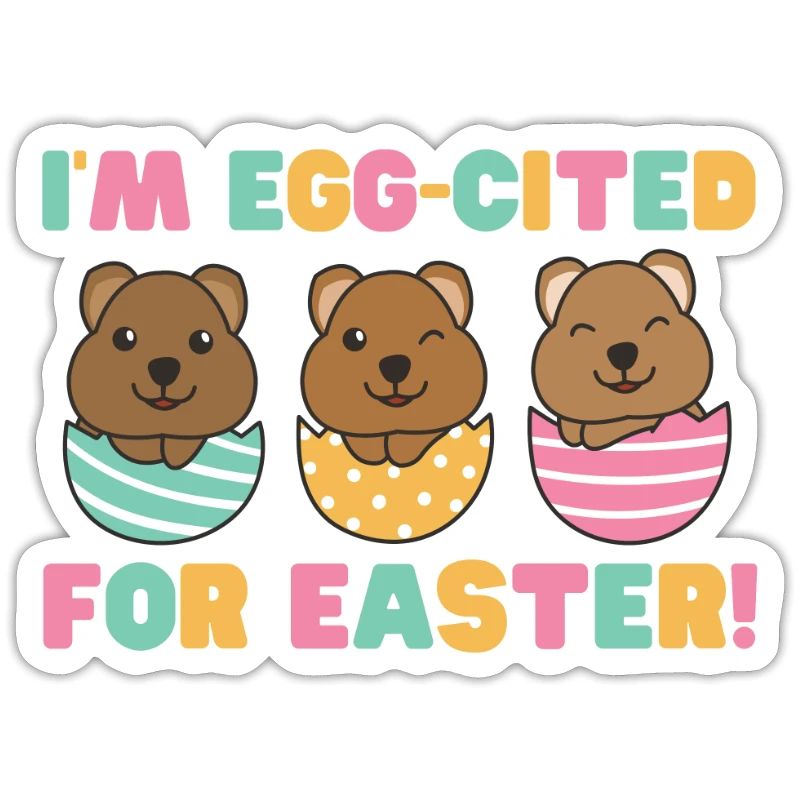 sweet quokkas for Easter with Easter eggs quokka