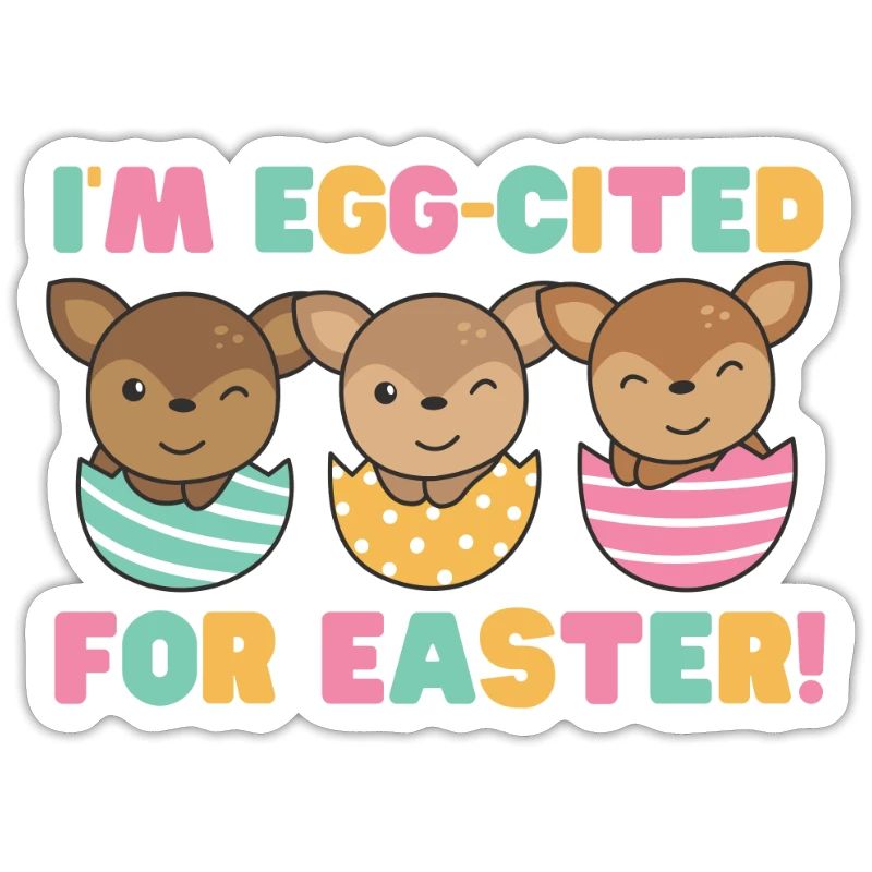 sweet deer at Easter with Easter eggs deer