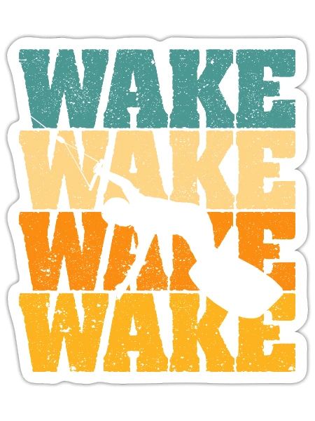 Retro Wakeboard Vintage Wake Boarding Water Sports - Sticker size S (10 x 10 cm) - white matte - Front