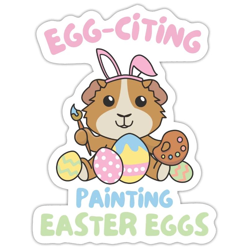 cute guinea pigs for Easter with Easter eggs