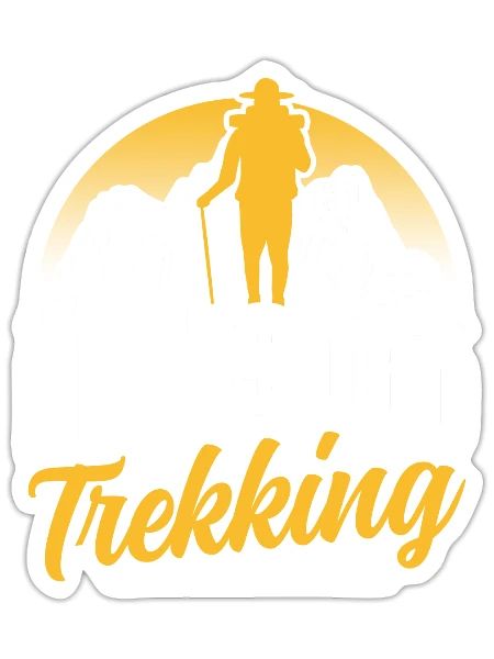 Partons trekking amateurs de randonnée randonneurs - Sticker taille S (10 x 10 cm) - blanc mat - Devant