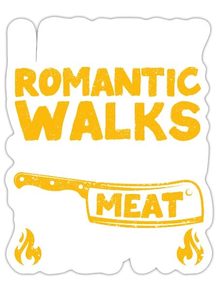 I enjoy romantic walks Fun BBQ - Sticker size S (10 x 10 cm) - white matte - Front