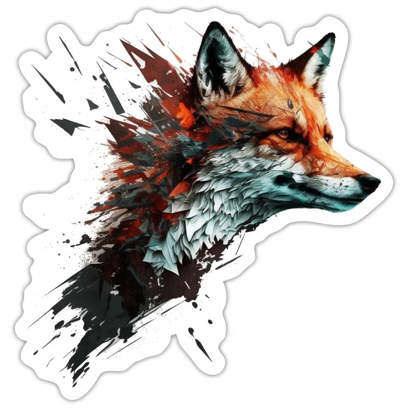Fuchs Kunst Bunt Rotfuchs Geschenk Tier Tierisch