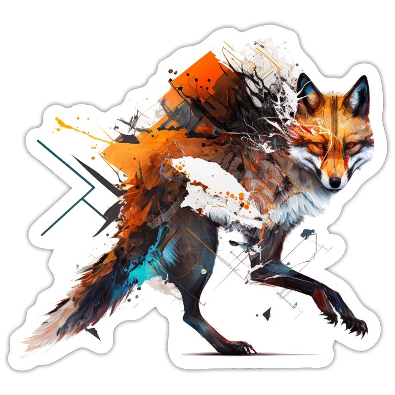 Fuchs Kunst Bunt Rotfuchs Geschenk Tier Tierisch