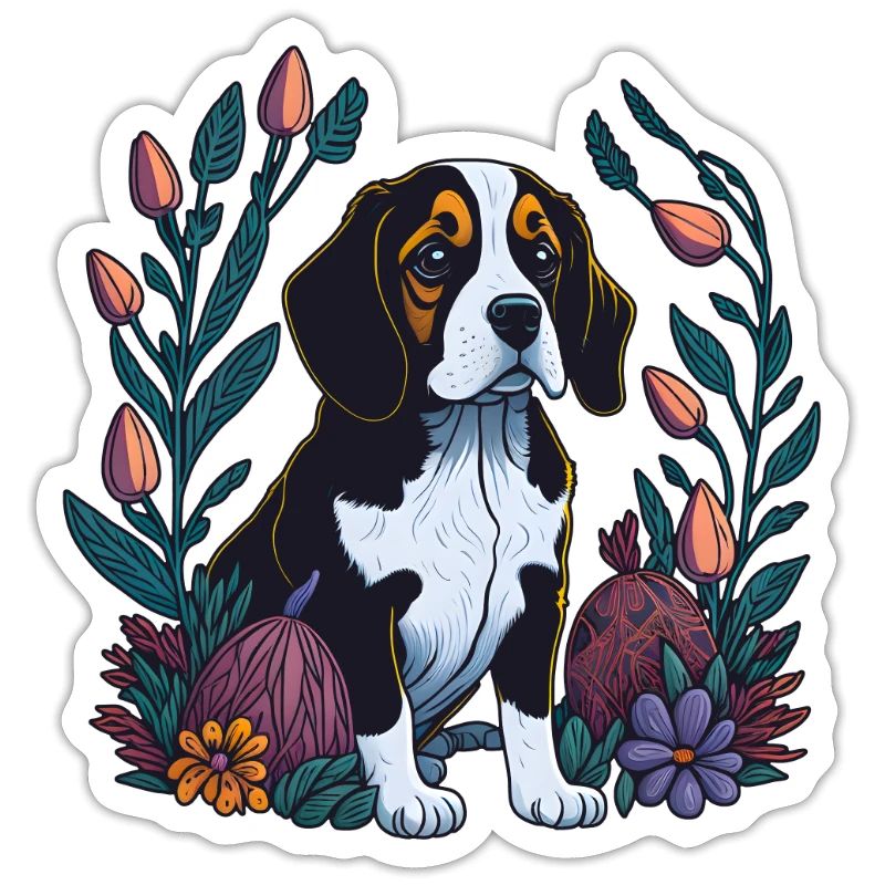 Beautiful beagle dog easter spring beagle