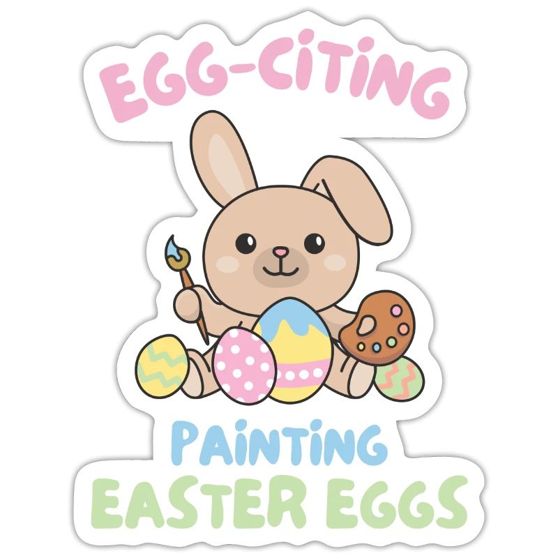 cute bunnies for Easter with Easter eggs bunny