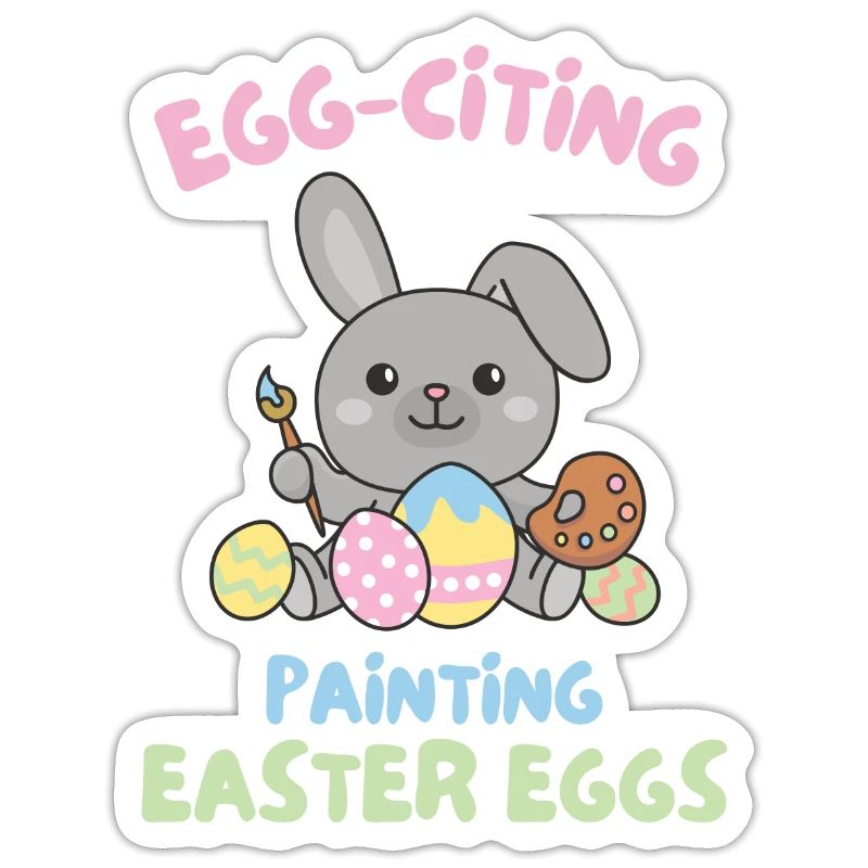 cute bunnies for Easter with Easter eggs bunny