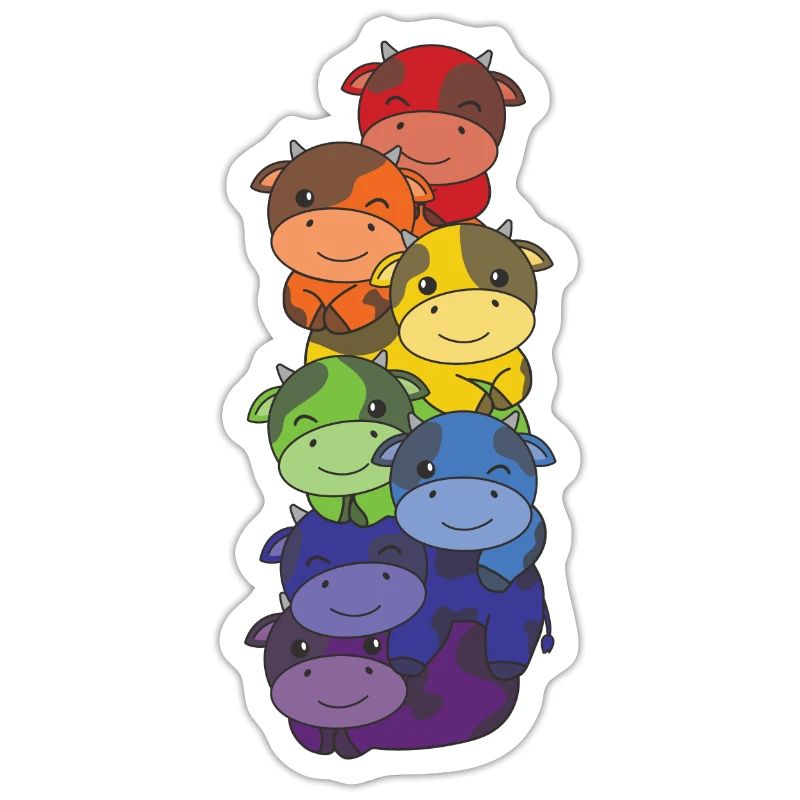Rainbow Flag Pride LGBTQ Cute Cow Stack