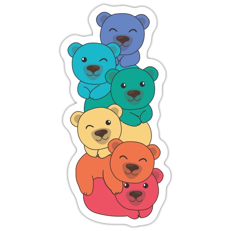 Rainbow Flag Pride LGBTQ Mignon Bear Stack