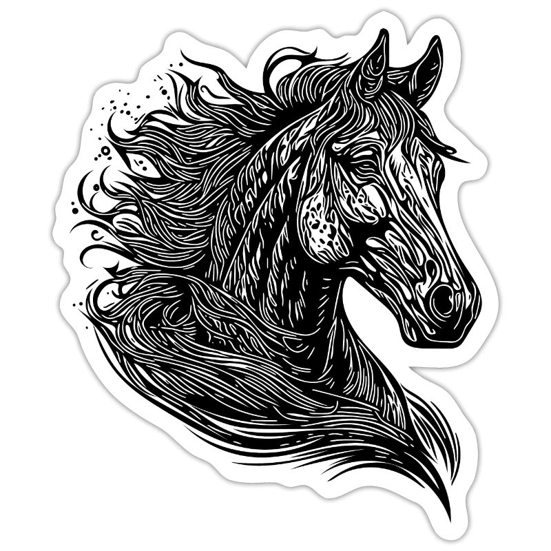 Galloping stallion with elegant mane in the wind