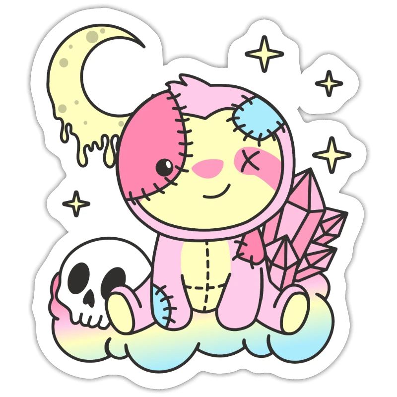 Kawaii Gothic Sloth Pastel Gothic Goth