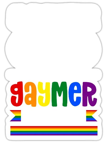 Gamer by day Gaymer by night Rainbow Pride LGBTQ+ - Sticker Größe S (10 x 10 cm) - Mattweiß - Vorne