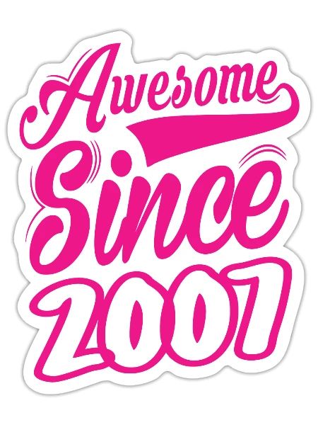 Awesome Since 2007 - Sticker size S (10 x 10 cm) - white matte - Front