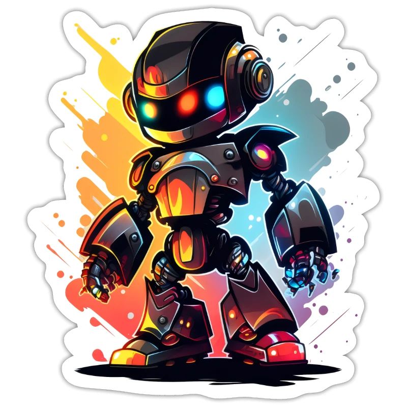 Retro Robot Cute Robotic Engineer Technology
