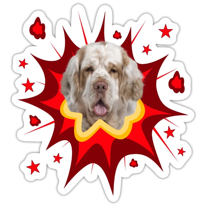 Conception de chien comique - Pow - Clumber Spaniel