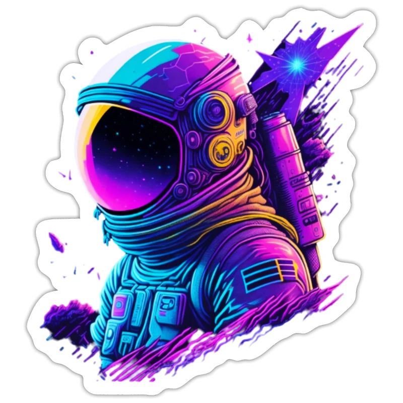 Synthwave Astronaute Space Explorer