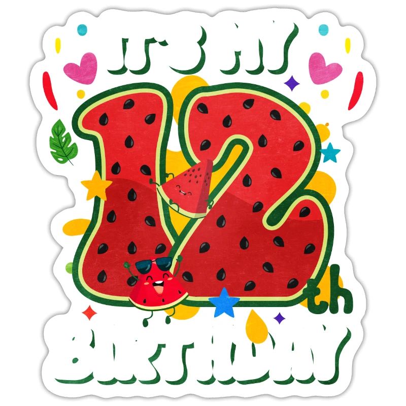 12th Birthday Watermelon Summer Gift