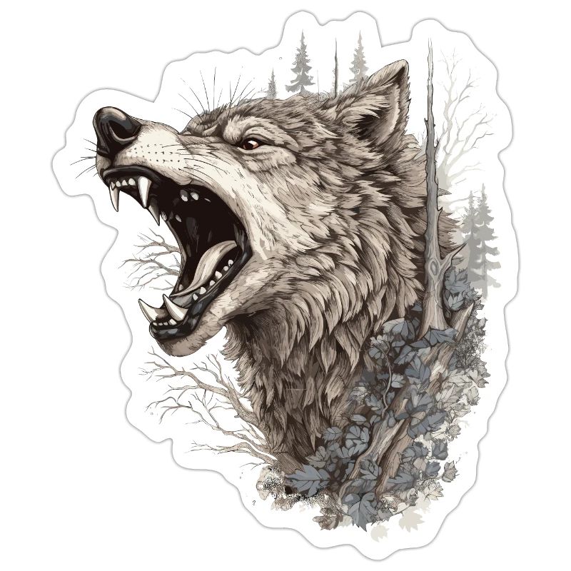 Wolf Wolf Head Scratch Marks Claws Wild Forest Hunter