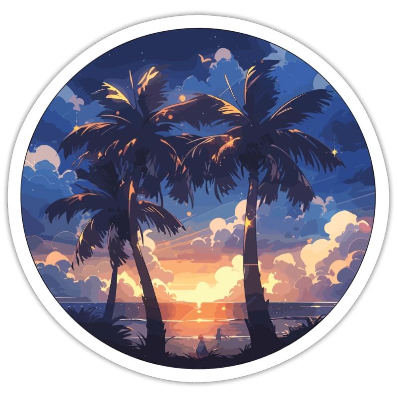 Palm tree palm tree palm tree sunset palm beach