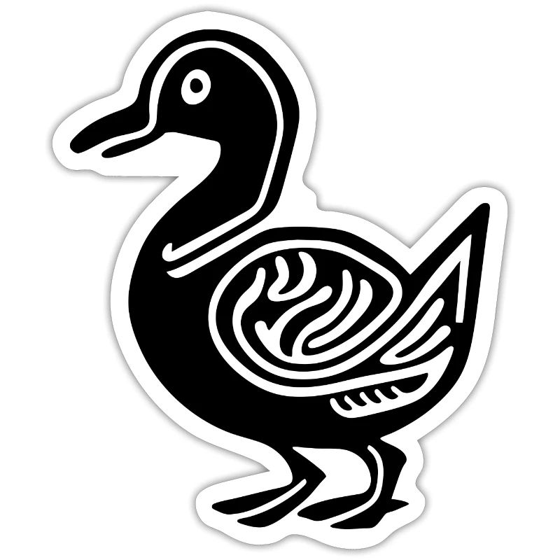 A Silhouette Patterned Duck
