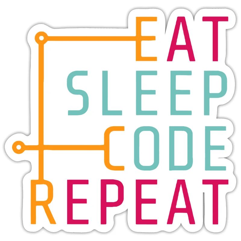 Répétition de code Eat Sleep - Coder Developer Computer