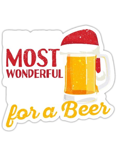 It's the best time for a beer-soaked - Sticker size S (10 x 10 cm) - white matte - Front