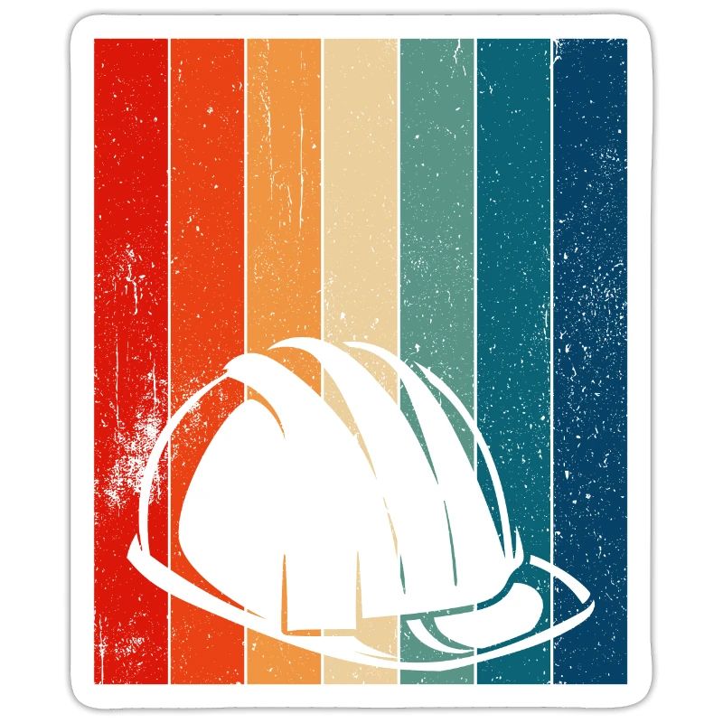 Retro Hard Hat Construction Worker