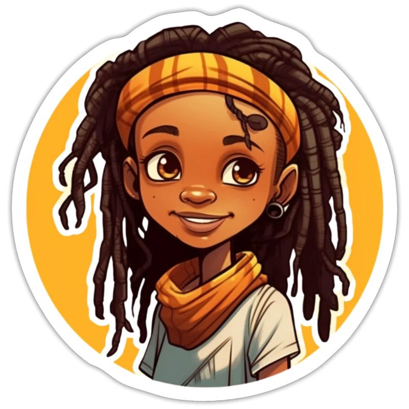 Style décontracté avec des dreadlocks avec un couvre-chef coloré