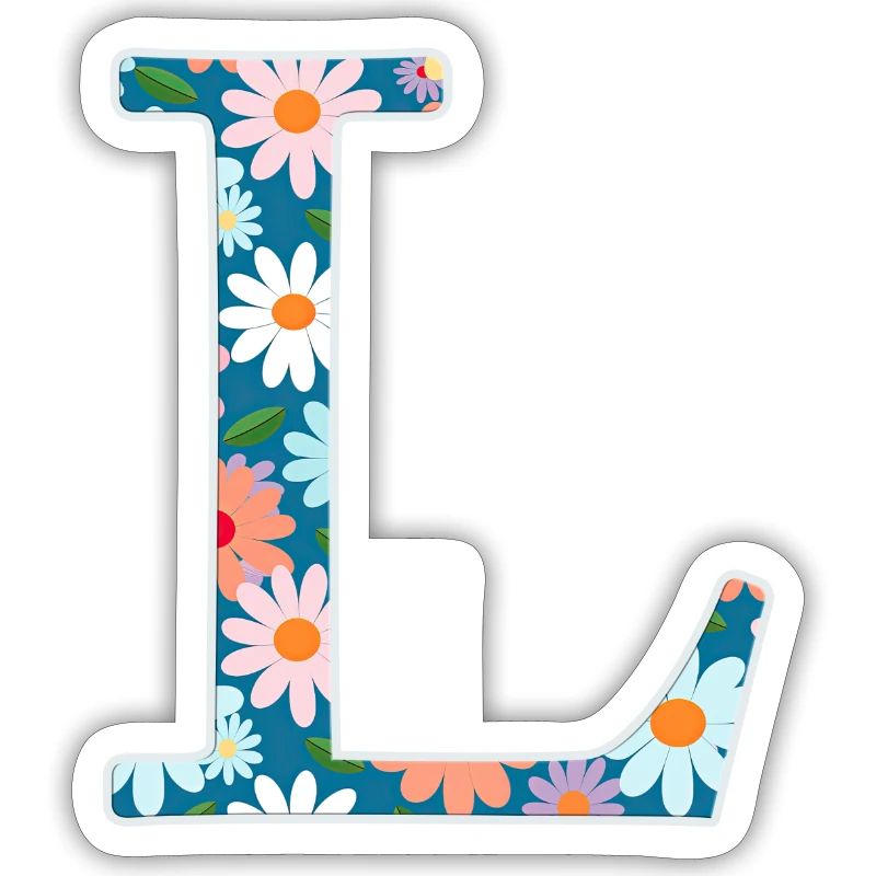 Customizable Monogram L Floral Pattern