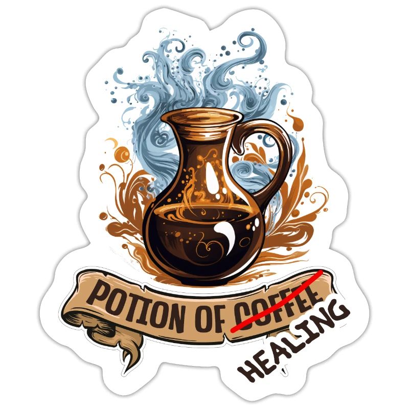 Kaffee Oder Heiltrank Fantasy RPG Shirt