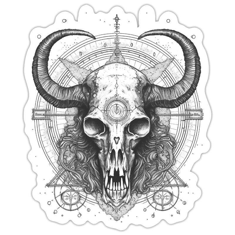 Mystical Baphomet Skull Dark Witchcraft Occult Got