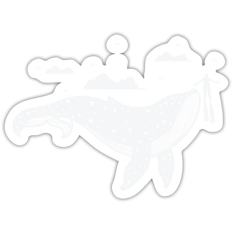 Pattern on whale with diver