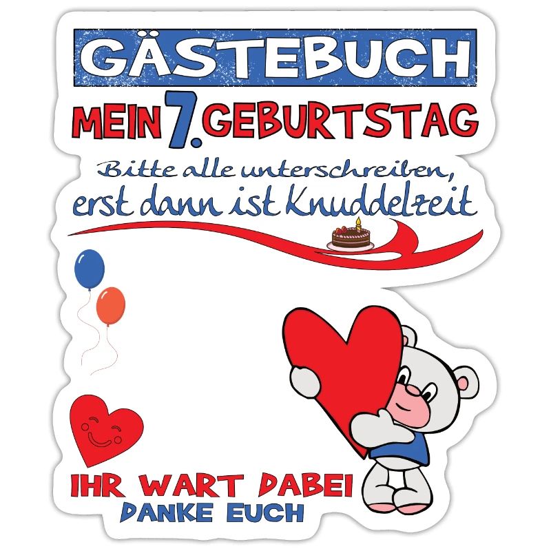 7. Geburtstag Junge & Mädchen Gästebuch