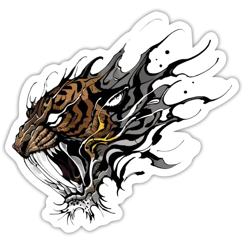 Fierce Sabertooth Tiger tattoo design