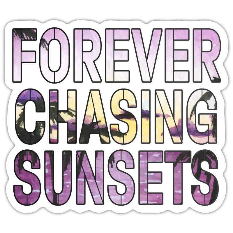 Forever Chasing Sunsets Retro Summer Vacation