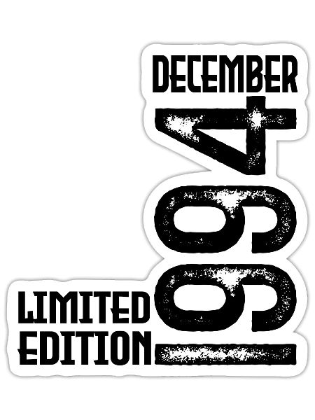 Cadeau Anniversaire Décembre 1994. Decembre 1994. - Sticker taille S (10 x 10 cm) - blanc mat - Devant