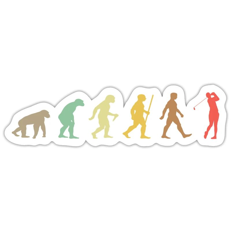 Golf Retro Golfer Evolution Lustiges Golfen
