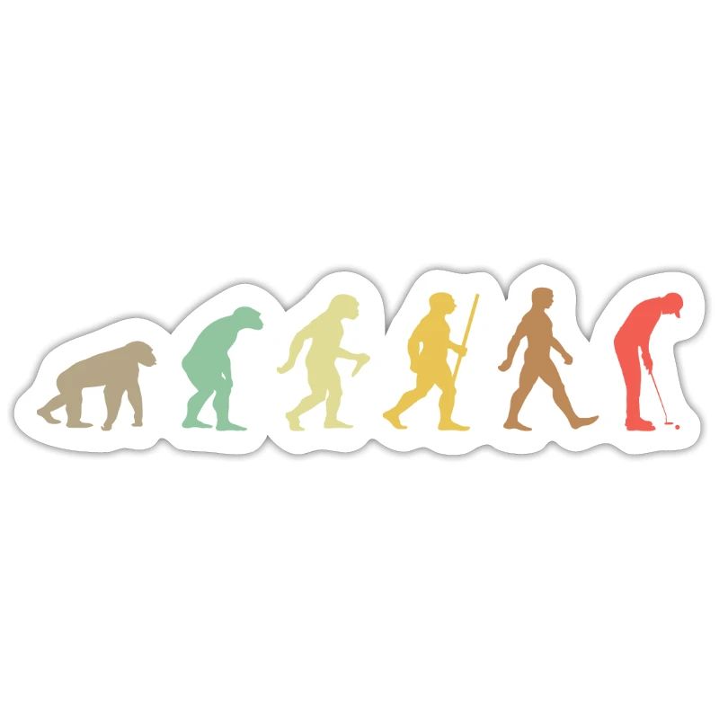 Golf Retro Golfer Evolution Funny Golfing