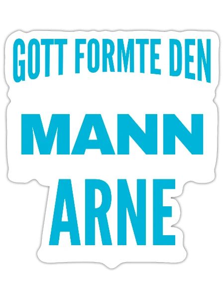 Arne Name Design - Sticker Größe S (10 x 10 cm) - Mattweiß - Vorne