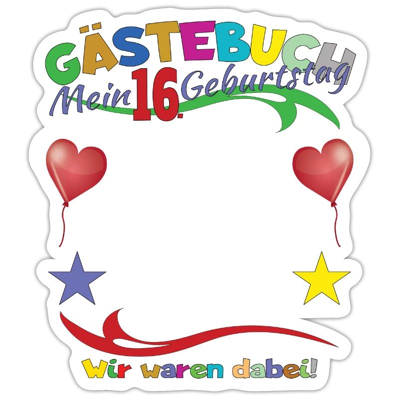 16. Geburtstag Mädchen & Junge Gästebuch
