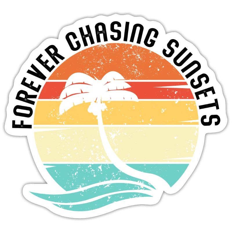 Forever Chasing Sunsets Retro Summer Vacation