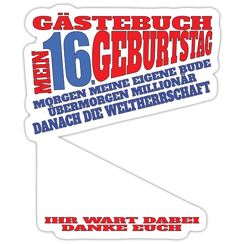 16. Geburtstag Mädchen & Junge Gästebuch