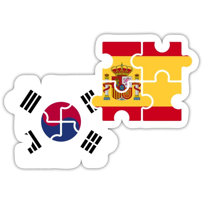 Corée du Sud, Espagne, drapeau, Espagnols, Sud-Coréens