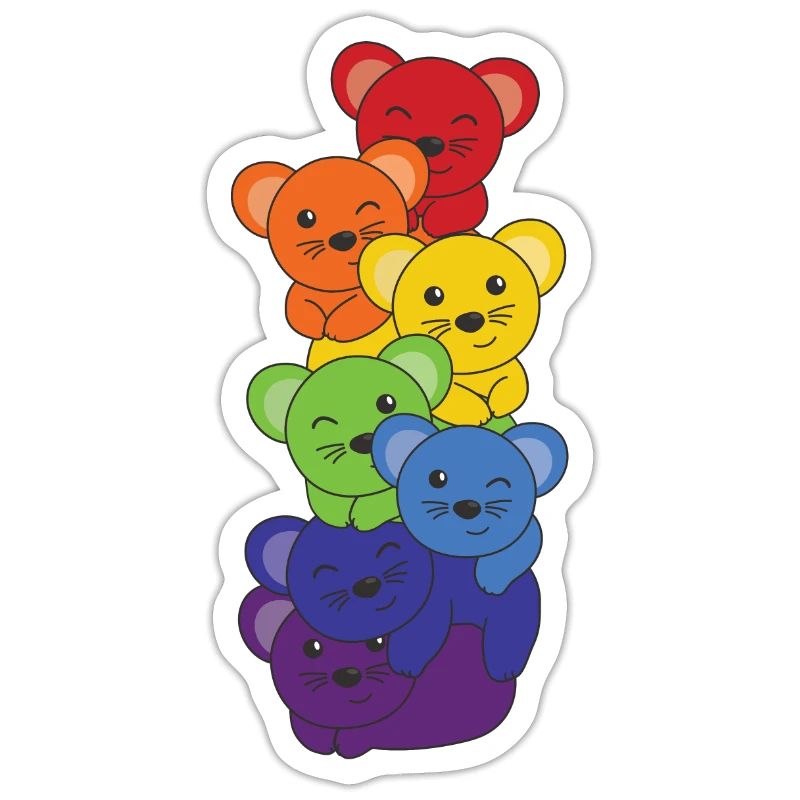 Rainbow Flag Pride LGBTQ Cute Mouse Stack